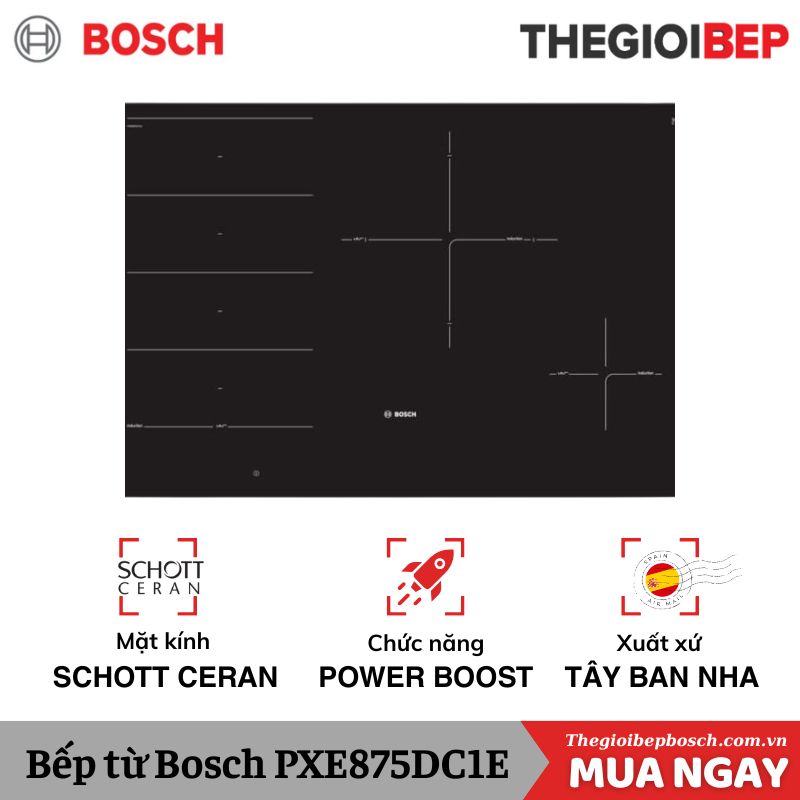 Bếp từ Bosch PXE875DC1E Bếp từ Bosch PXE875DC1E