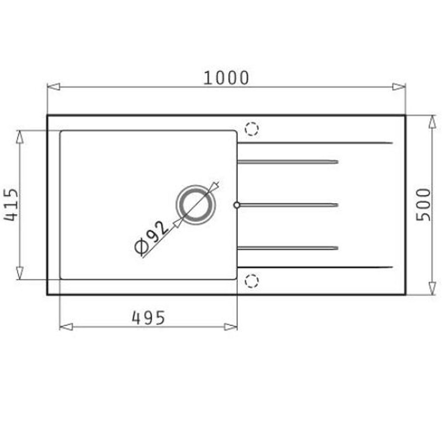 Kích thước chậu rửa đá BOSCH PYRAGRANITE ALAZIA (100X50) 1B 1D chau da bosch pyragranite alazia 100x50 1b 1d 1