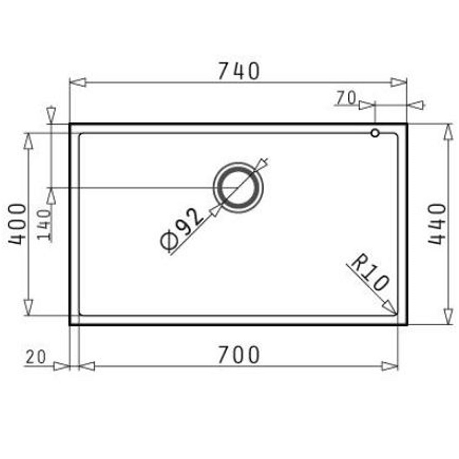 Kích thước chậu rửa đá BOSCH PYRAGRANITE TETRAGON (70X40) 1B chau da bosch pyragranite tetragon 70x40 1b 1