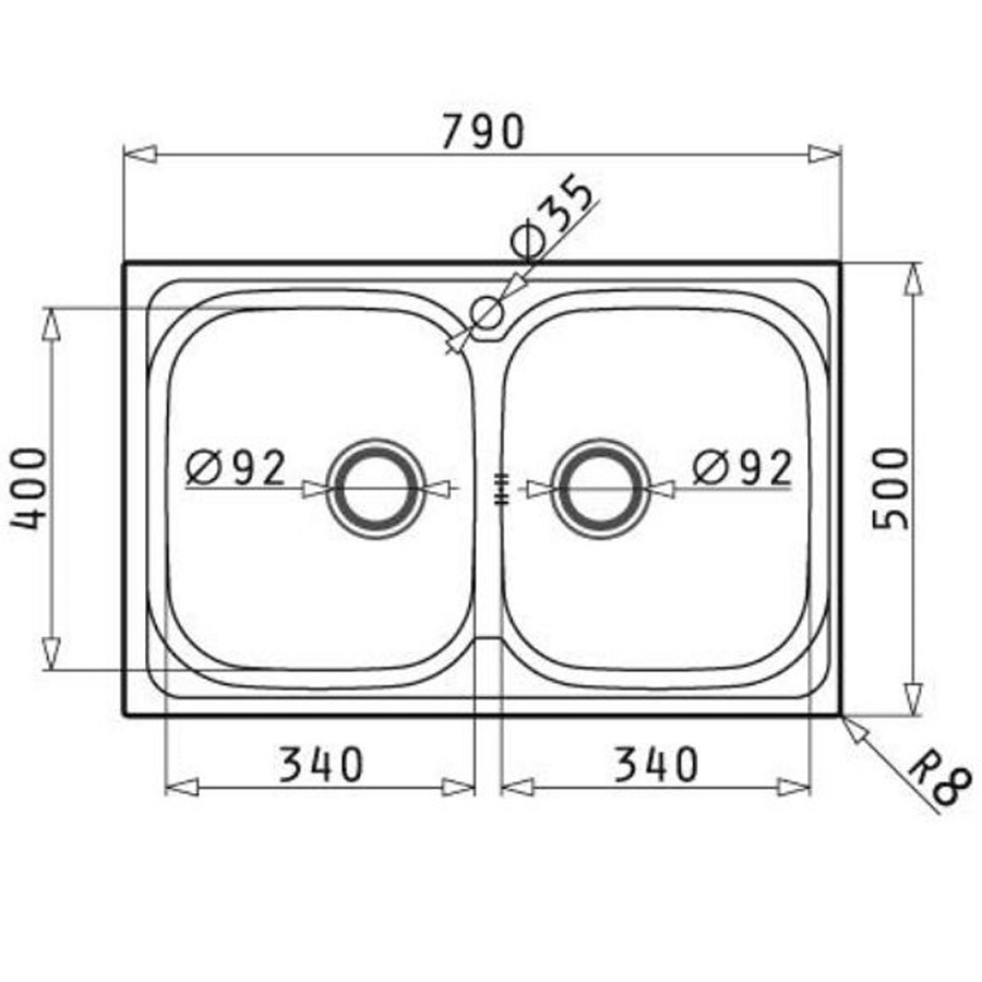 Kích thước chậu rửa bát inox BOSCH AMALTIA (79X50) 2B (107121001) chau rua bat inox bosch amaltia 79x50 2b 107121001 1