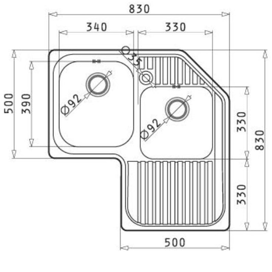 Kích thước chậu rửa bát inox BOSCH CELESTE LH chau rua bat inox bosch celeste lh 1