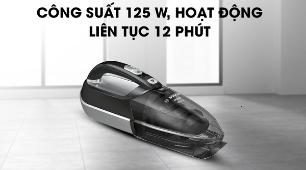 Máy hút bụi cầm tay Bosch BHN14090 giá rẻ, chính hãng 3 Công suất hút mạnh mẽ lên tới 125W giúp bạn vệ sinh sạch sẽ