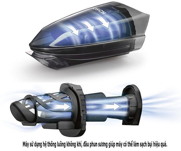 Máy hút bụi cầm tay Bosch BHN09070 giá rẻ, chính hãng 2 Công suất hút bụi của máy ở mức độ làm sach bụi hiệu quả.