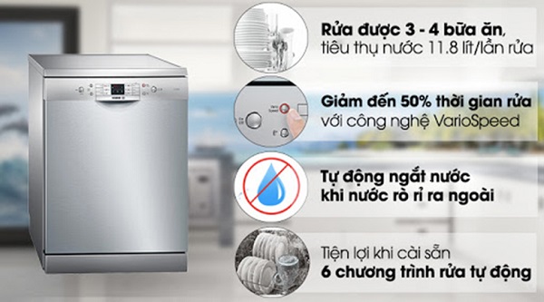 Máy rửa bát bosch giá rẻ, chính hãng 2 Máy rửa bát hiện đại, tiện lợi.