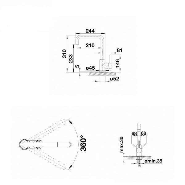 blanco-mili-chrome-1 Kích thước Vòi rửa bát Blanco MILI Chrome