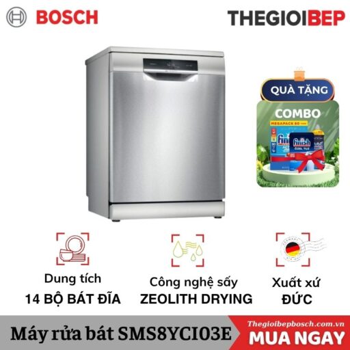 Máy rửa bát Bosch SMS8YCI03E serie 8, độc lập