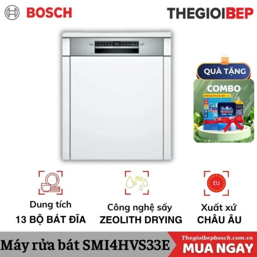 Máy rửa bát Bosch SMI4HVS33E serie 4, bán âm