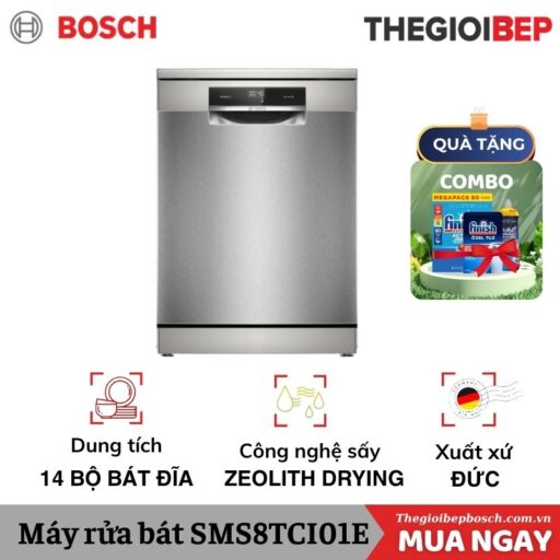 Máy rửa bát Bosch SMS8TCI01E serie 8, độc lập