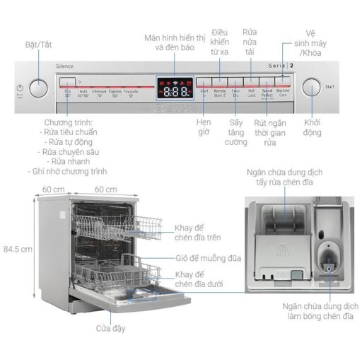 Máy rửa bát Bosch SMS2ITI41G serie 2, độc lập 3 chi tiet may rua bat doc lap bosch sms2iti41g