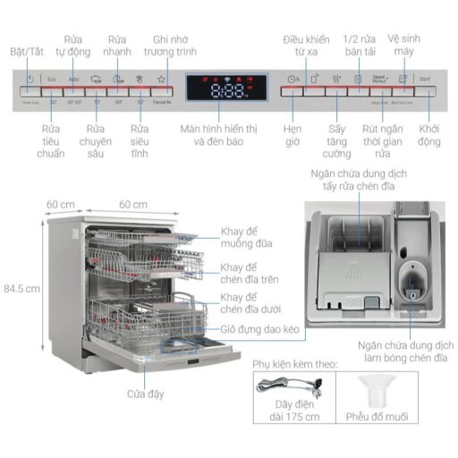 Máy rửa bát Bosch SMS6ZDI08E serie 6, độc lập 3 chi tiet may rua bat doc lap bosch sms6zdi08e serie 6