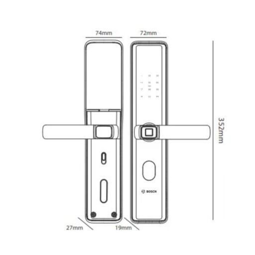 Khóa cửa vân tay Bosch ID30 EU Black 3 kich thuoc khoa cua van tay bosch id30 eu black