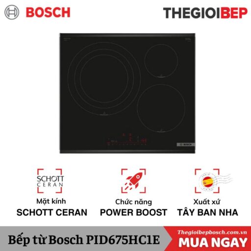 Bếp từ 3 vùng nấu Bosch PID675HC1E Series 6