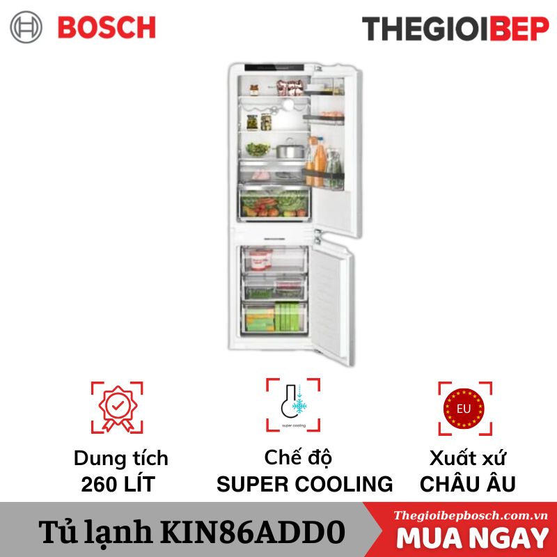 Tủ lạnh Bosch KIN86ADD0 Serie 6 Tủ lạnh Bosch KIN86ADD0 Serie 6