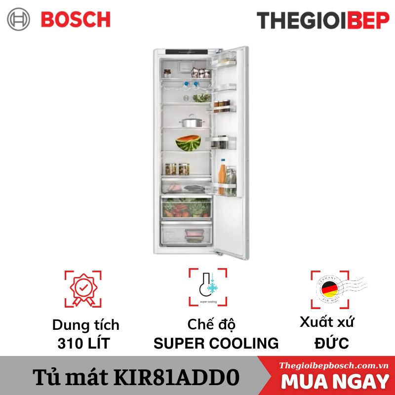 Tủ mát Bosch KIR81ADD0 Serie 6 Tủ mát Bosch KIR81ADD0 Serie 6