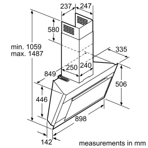 Máy hút mùi Bosch DWK09M760 6 anh kich thuoc lap dat bosch dwk09m760