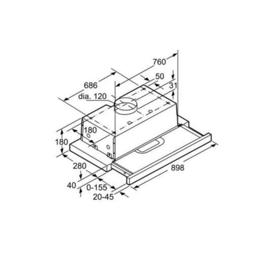 Máy hút mùi âm tủ Bosch DFL063W50 5 ban ve ky thuat bosch dfl063w50