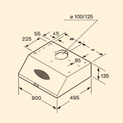 Máy hút mùi cổ điển Bosch DHU935HME 4 kich thuoc lap dat may hut mui co dien bosch dhu935hme