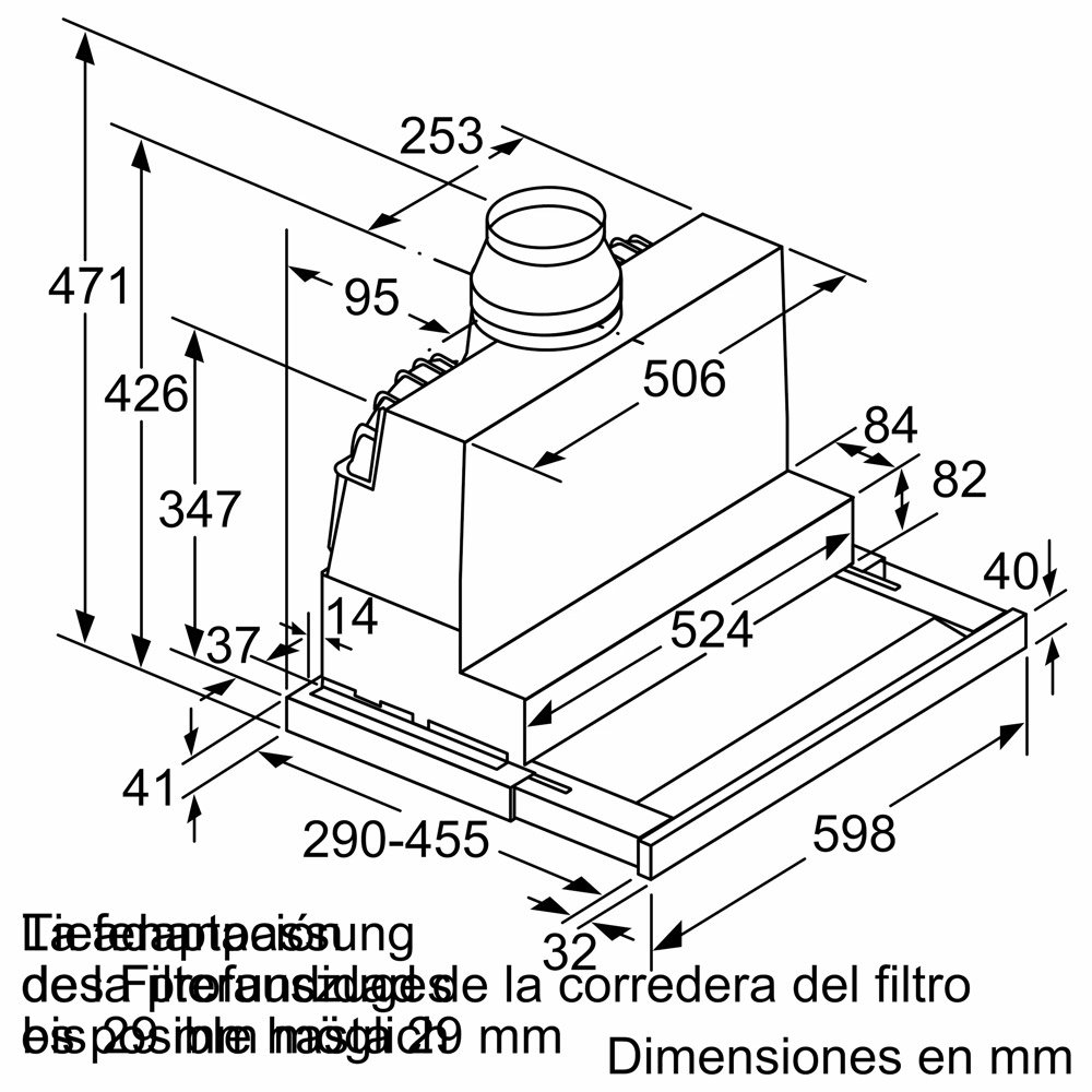 Máy hút mùi âm tủ Bosch DFS067K51 Serie 8 11 Kích thước lắp đặt BOSCH DFS067K51