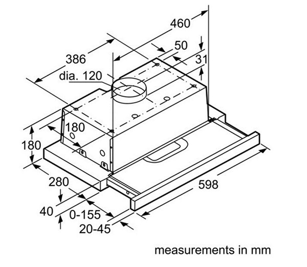 Máy Hút Khói Khử Mùi Bosch DFS067J50B 10 Kích thước lắp đặt BOSCH DFS067J50B