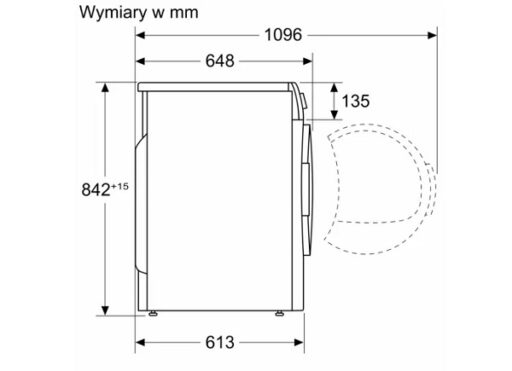 Máy sấy Bosch WQG241AGPL 5 Kích thước Máy sấy Bosch WQG241AGPL