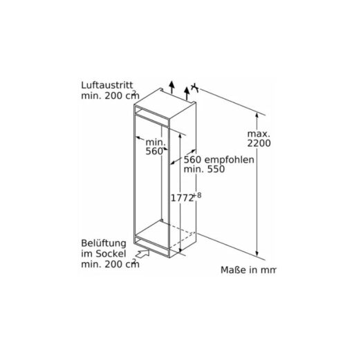 Tủ lạnh 2 cánh side by side 260 lít Bosch KIN86ADD0 6 Kích thước tủ lạnh 2 cánh side by side 260 lít Bosch KIN86ADD0
