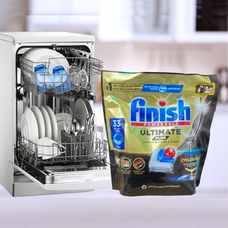 Ảnh viên rửa bát Finish Ultimate Plus túi 33 viên Ảnh viên rửa bát Finish Ultimate Plus túi 33 viên