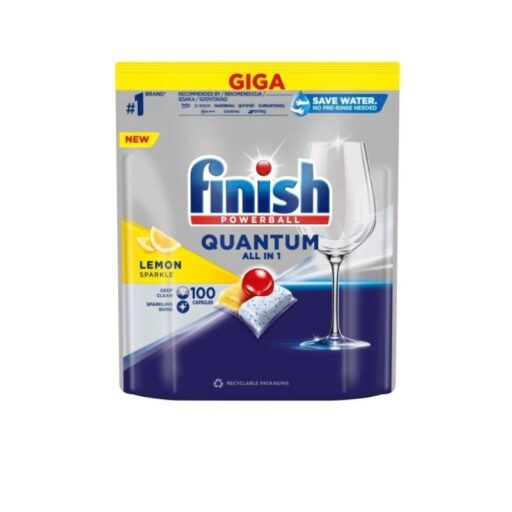 Viên rửa bát Finish Quantum All In One 100 viên 3 Viên rửa bát Finish Quantum All In One 100 viên hương chanh