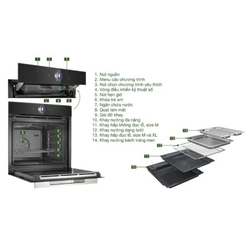 Lò nướng kèm hấp Bosch HSG7361B1 5 chi tiet lo nuong kem hap bosch hsg7361b1
