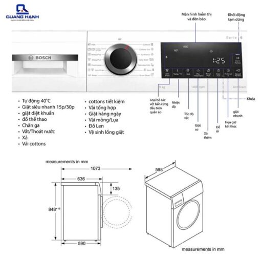 Máy giặt quần áo Bosch WGG24400SG 5 Máy giặt quần áo Bosch WGG24400SG