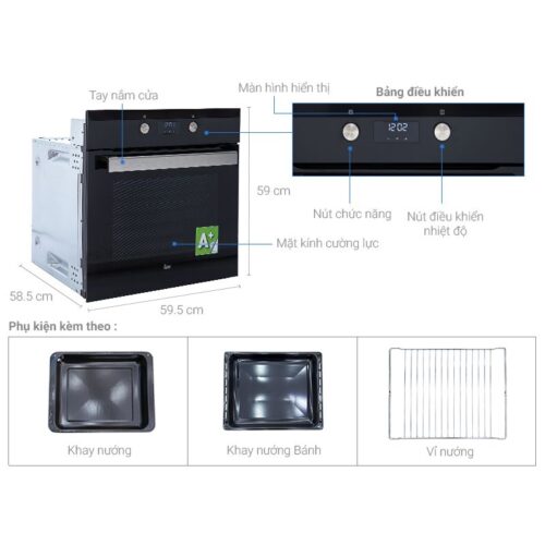Kích thước lò nướng điện Teka HS 720 (Black)