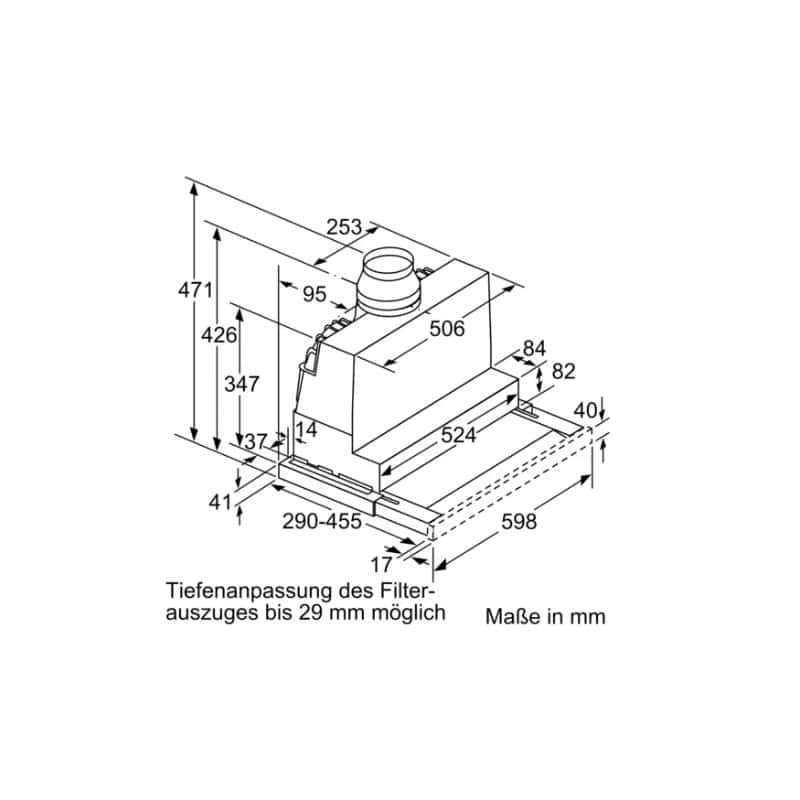 Kích thước máy hút mùi Bosch DFR067A52 Kích thước máy hút mùi Bosch DFR067A52