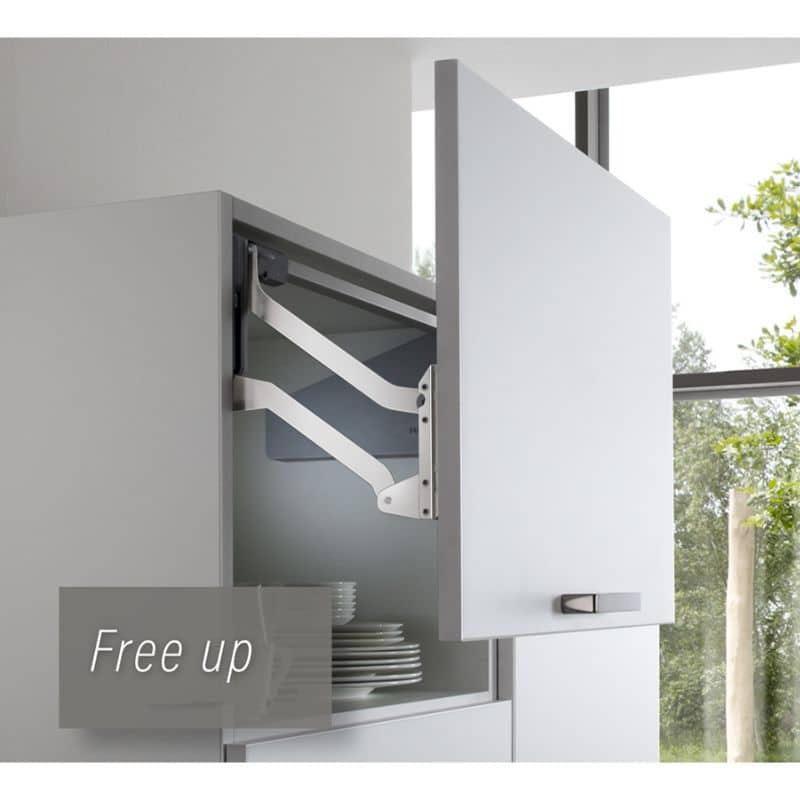 Ảnh thực tế bộ tay nâng FREE UP Hafele 493.05.803 nắp xám Ảnh thực tế bộ tay nâng FREE UP Hafele 493.05.803 nắp xám
