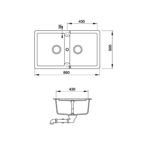 Chậu rửa bát Hafele Galba HS-GD8650 570.36.500 4 thông số kỹ thuật của Chậu đá Hafele Galba HS-GD8650 570.36.500