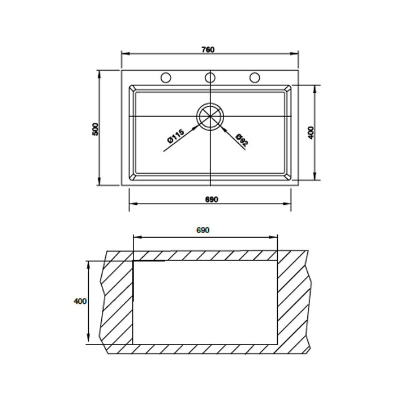 kích thước của Chậu rửa chén bát Hafele HS G7650 565.84.281 kích thước của Chậu rửa chén bát Hafele HS G7650 565.84.281