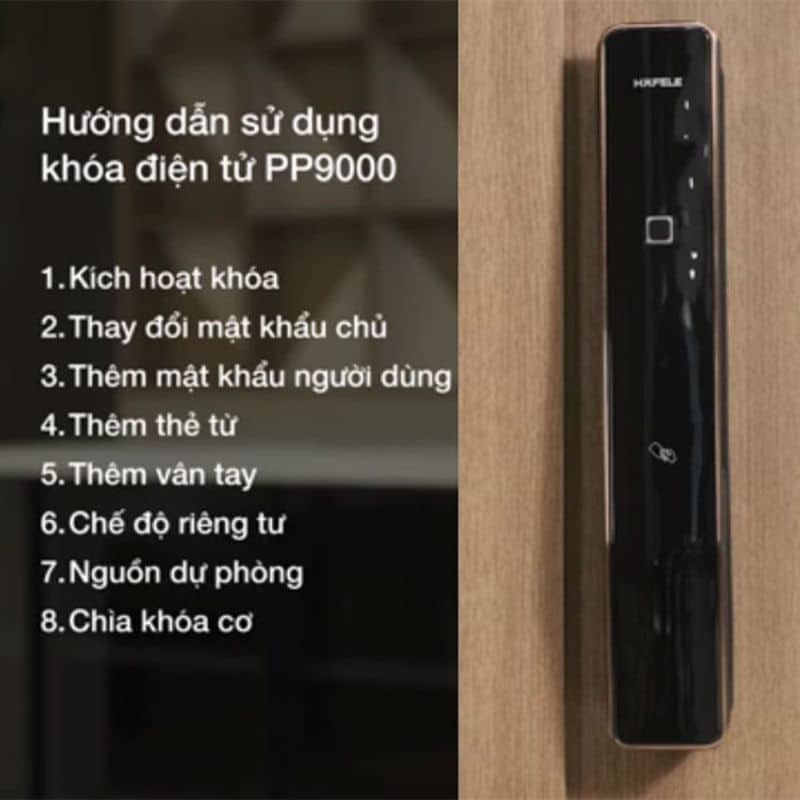 Chức năng Khóa điện tử Hafele PP9000 912.05.691 Chức năng Khóa điện tử Hafele PP9000 912.05.691