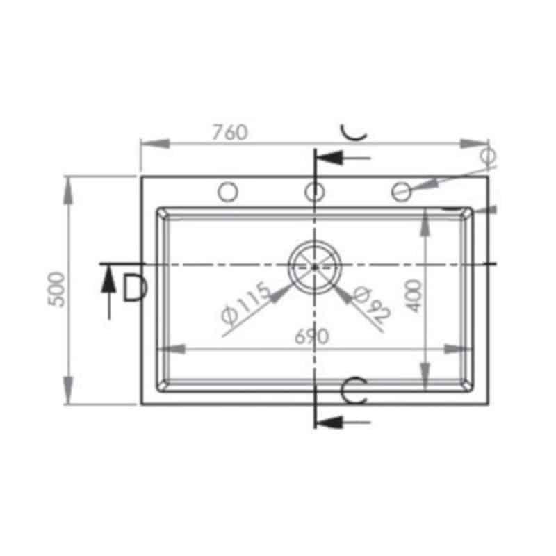 Kích thước Chậu rửa chén bát Hafele HS G7650 565.84.381 Chậu rửa chén bát Hafele HS G7650 565.84.381