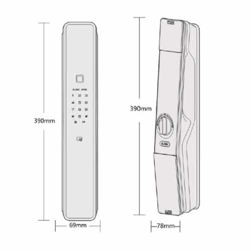 Khóa điện tử Hafele PP9000 912.05.691 9 Kích thước Khóa điện tử Hafele PP9000 912.05.691