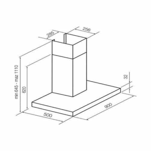 Kích thước Máy hút mùi Hafele HH-WIS90A 539.82.389