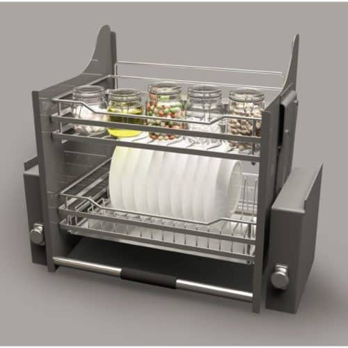 Ảnh thực tế rổ chén đĩa di động lướt tròn LENTO Cucina 504.76.204 mạ chrome