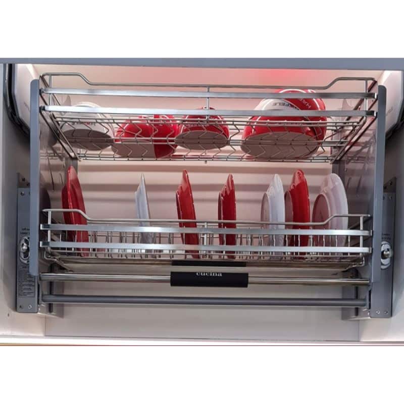 Mặt trước rổ chén đĩa di động lướt tròn LENTO Cucina 504.76.007 Inox 304 Mặt trước rổ chén đĩa di động lướt tròn LENTO Cucina 504.76.007 Inox 304