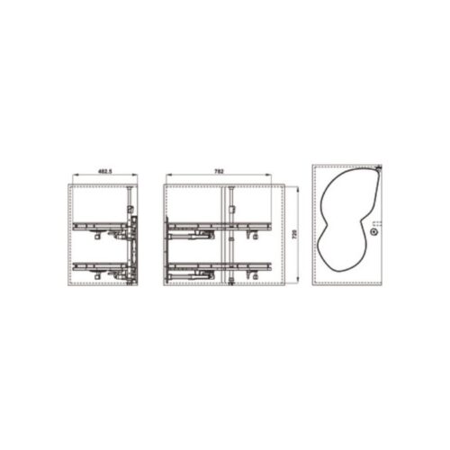 Bộ rổ góc Hafele Olla Move 541.01.804 (phải) 3 Bộ rổ góc Hafele Olla Move 541.01.804 (phải)