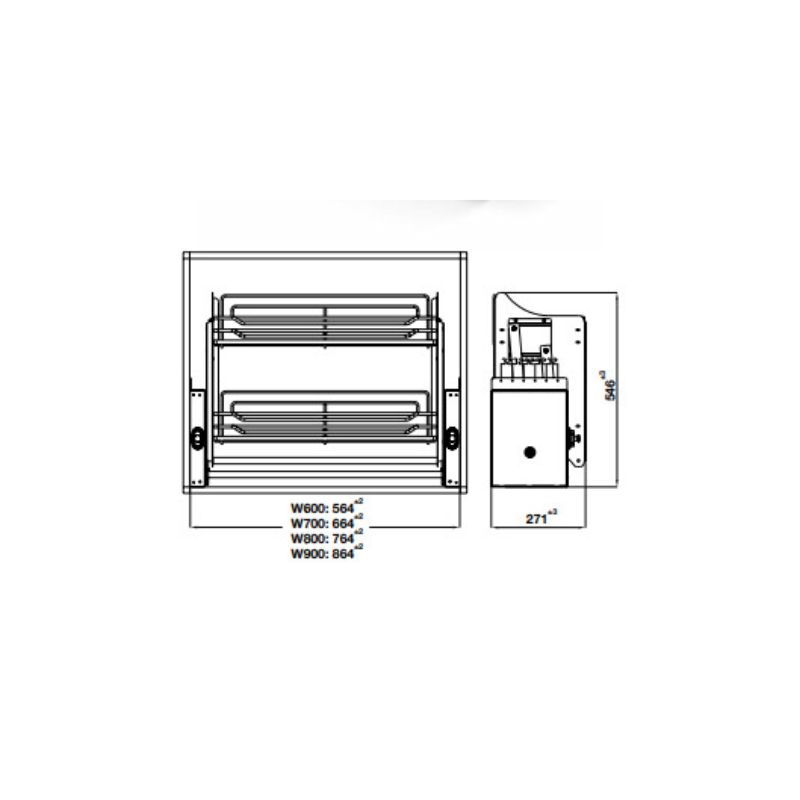 Bộ rổ nâng hạ Hafele Oria 504.76.507 800mm Bộ rổ nâng hạ Hafele Oria 504.76.507 800mm