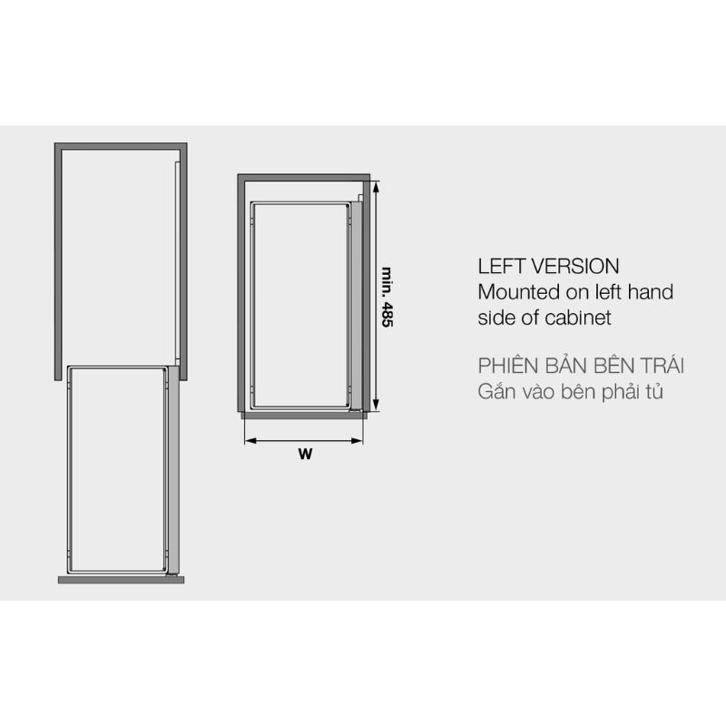 Kích thước bộ rổ kéo Comfort II 400mm trái Hafele 545.53.969 Kích thước bộ rổ kéo Comfort II 400mm trái Hafele 545.53.969