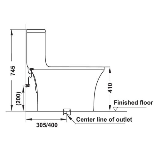Bồn cầu 1 khối Sapporo Hafele 588.79.408 3 Kích thước bồn cầu 1 khối Sapporo Hafele 588.79.408