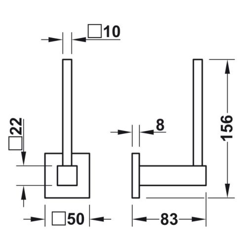 Giá giữ cuộn giấy vệ sinh Hafele 980.60.762 3 Kích thước giá giữ cuộn giấy vệ sinh Hafele 980.60.762