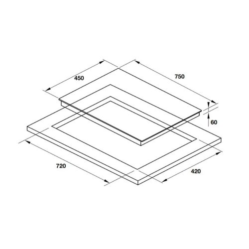 Kích thước Bếp từ đôi Hafele HC-I7520B 536.61.827 lắp âm