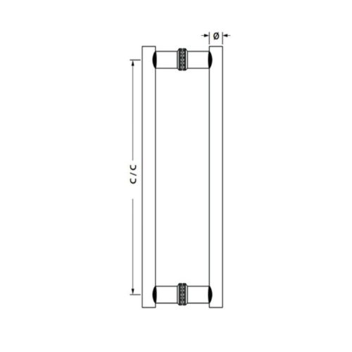 Tay nắm kéo chữ H dài 600 mm Hafele 903.08.500 4 Kích thước tay nắm kéo chữ H dài 600 mm Hafele 903.08.500