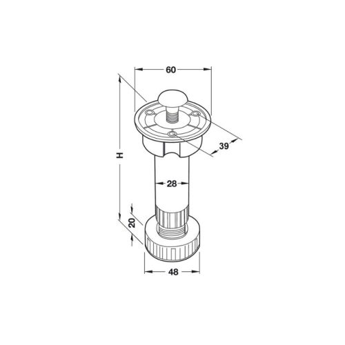 Thiết kế của chân tủ bằng nhựa 120mm Hafele 637.45.344