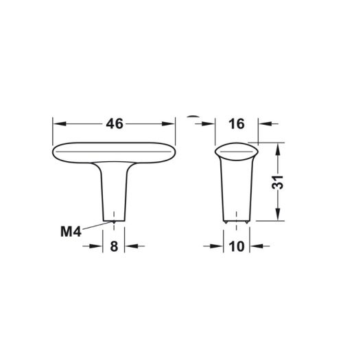 Quả nắm tủ 46mm Hafele H2140 106.70.123 4 Thiết kế của quả nắm tủ 46mm Hafele H2140 106.70.123