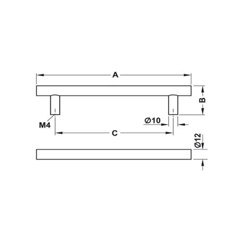 Thiết kế của tay nắm tủ inox 168mm Hafele 155.01.401